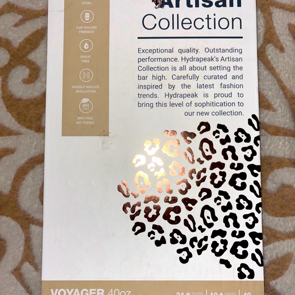 HydraPeak Voyager 40oz Stainless Tumbler Set Gold Snow Leopard - Picture 4 of 4